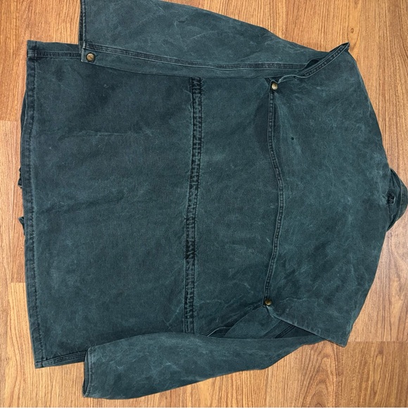 VTG Carhartt Jacket Barn Coat Men Blanket Lined CW043 Green Cape L 90s Detroit - Picture 10 of 10